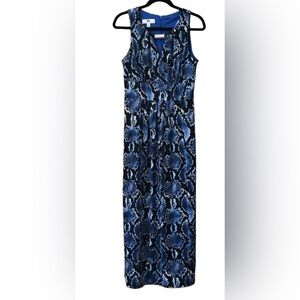 DR Collection /size M/ Blue Animal Print /sleeveless maxi dress/Zips up back